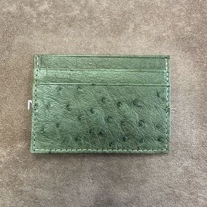 Genuine Ostrich leather card holder wallet